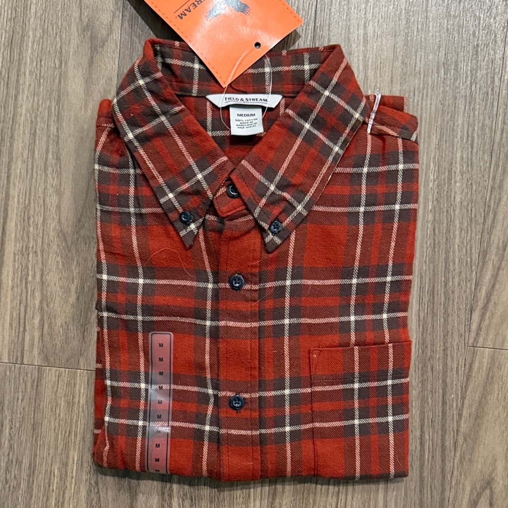 Field & Stream Men's Red Plaid Button Down Shirt